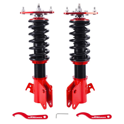 Przednie coilovery do subaru impreza wrx sti gda gdb gga 00-07 czerwono-czarne z czerwonymi mocowaniami