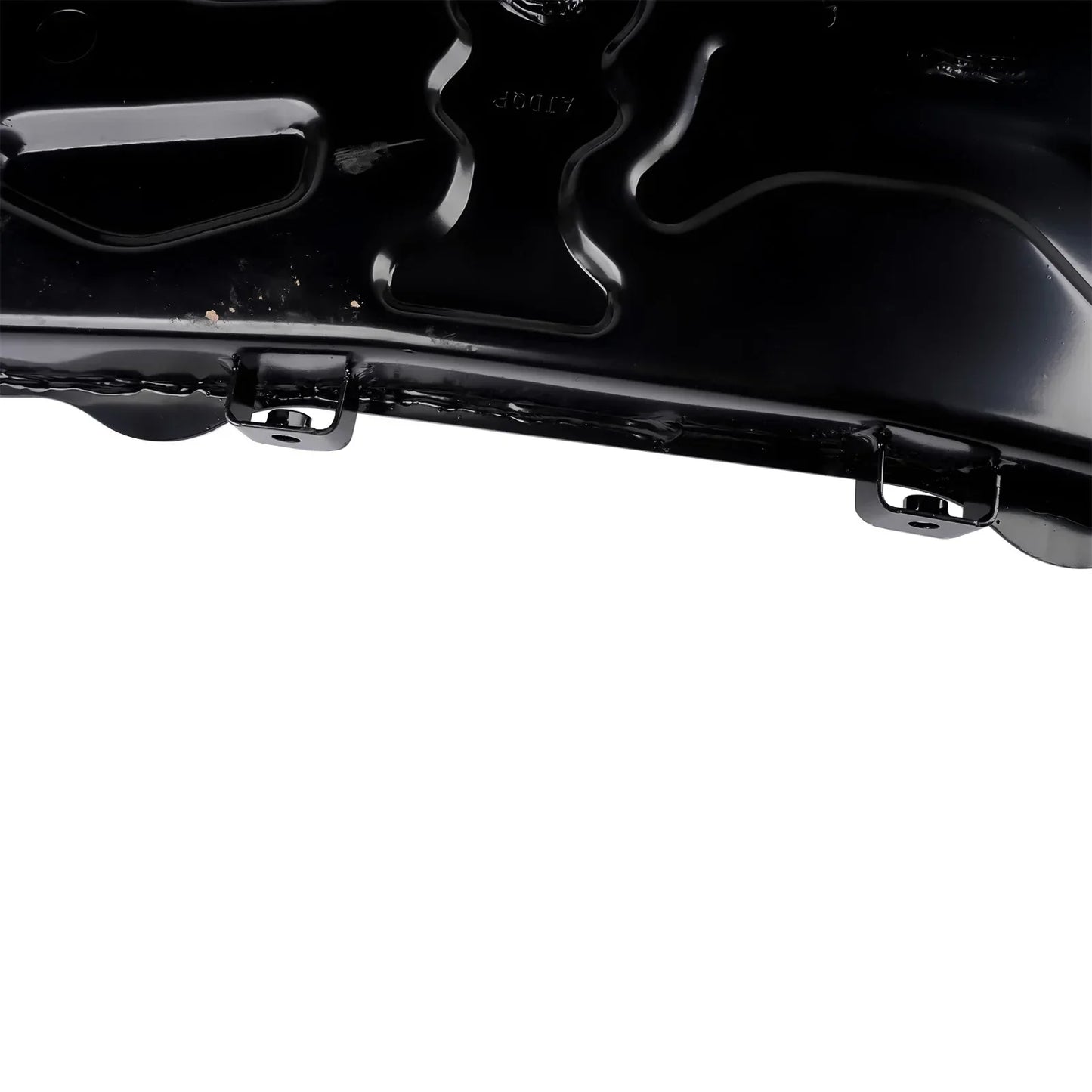 Czarny błyszczący plastikowy zbiornik oleju z wypukłościami i uchwytami do ford focus mk3 ecoBoost