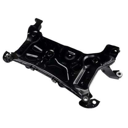 Czarne metalowe przednie podramie silnika do ford focus mk3 c max z wieloma punktami mocowania i otworami na śruby