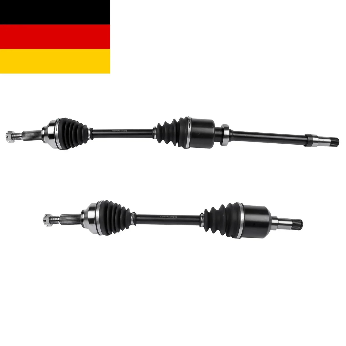 Czarne wały napędowe ap03 z metalowymi końcówkami i gumowymi osłonami do ford tourneo transit custom v362 v363