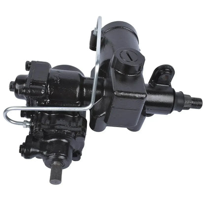 Czarna metalowa skrzynia kierownicza power steering 82-00109r z srebrnym drucianym wspornikiem do land rover