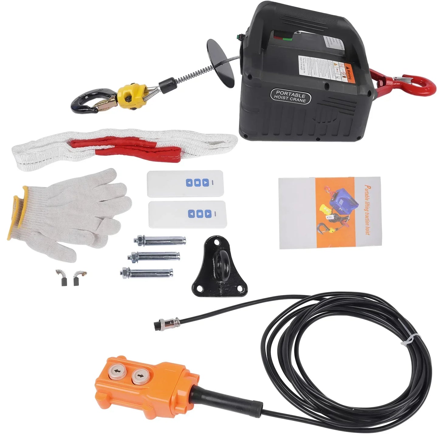 Portable Electric Winch 1500W 1100lb 7m 3-in-1