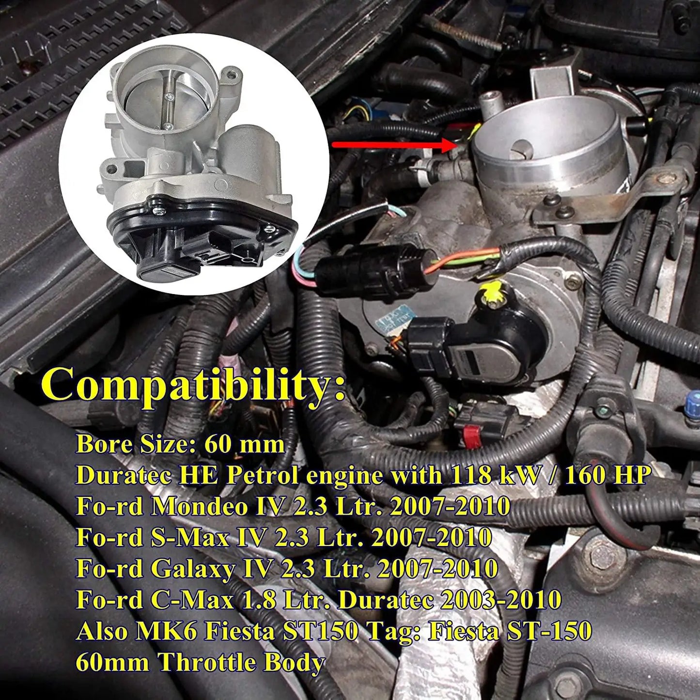 Przepustnica 60 mm Ford Fiesta ST150 i Mondeo 1.8/2.0