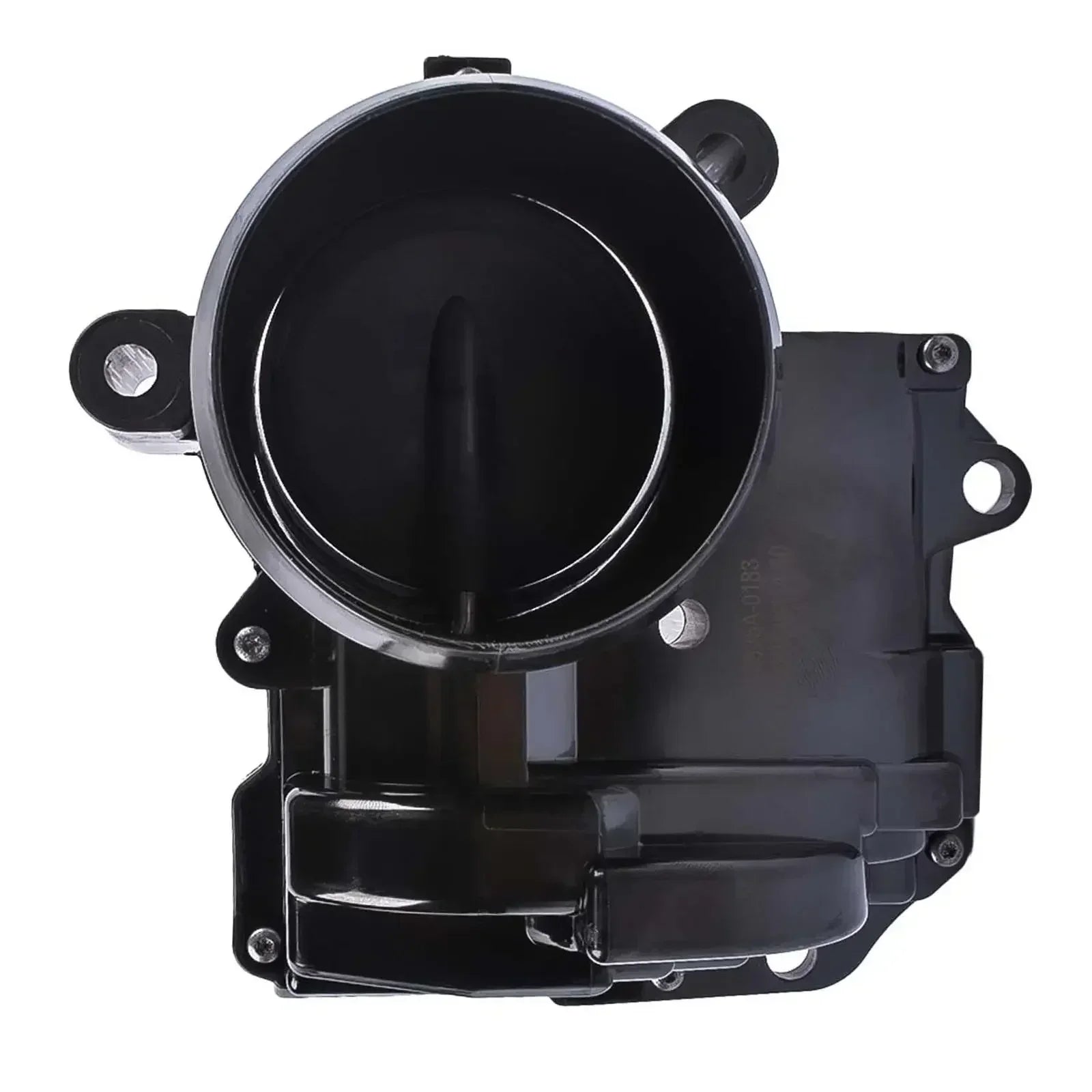 Czarna plastikowa przepustnica silnika z okrągłym otworem i mocowaniami do bmw f20 f21 f30 f80 1.6l 2011 2015
