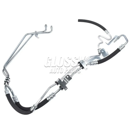 Silver metal air conditioning condenser hose assembly with black rubber tubing and fittings for ford focus 4m513a212ce