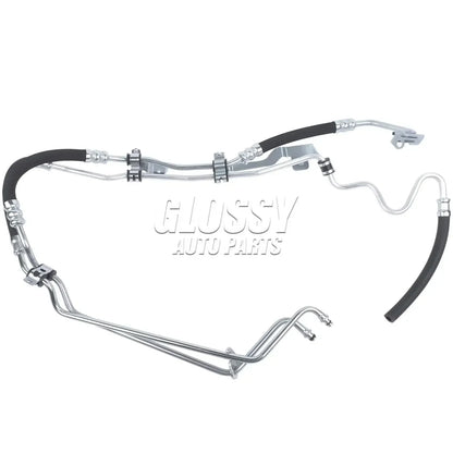 Srebrny metalowy przewód klimatyzacji z czarnymi gumowymi odcinkami i złączami do ford focus 4m513a212ce