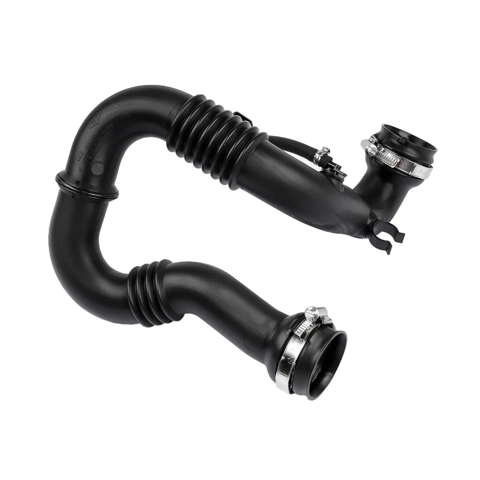 Czarny gumowy przewód dolotowy turbo boost z metalowymi obejmami do renault trafic diesel van fwd