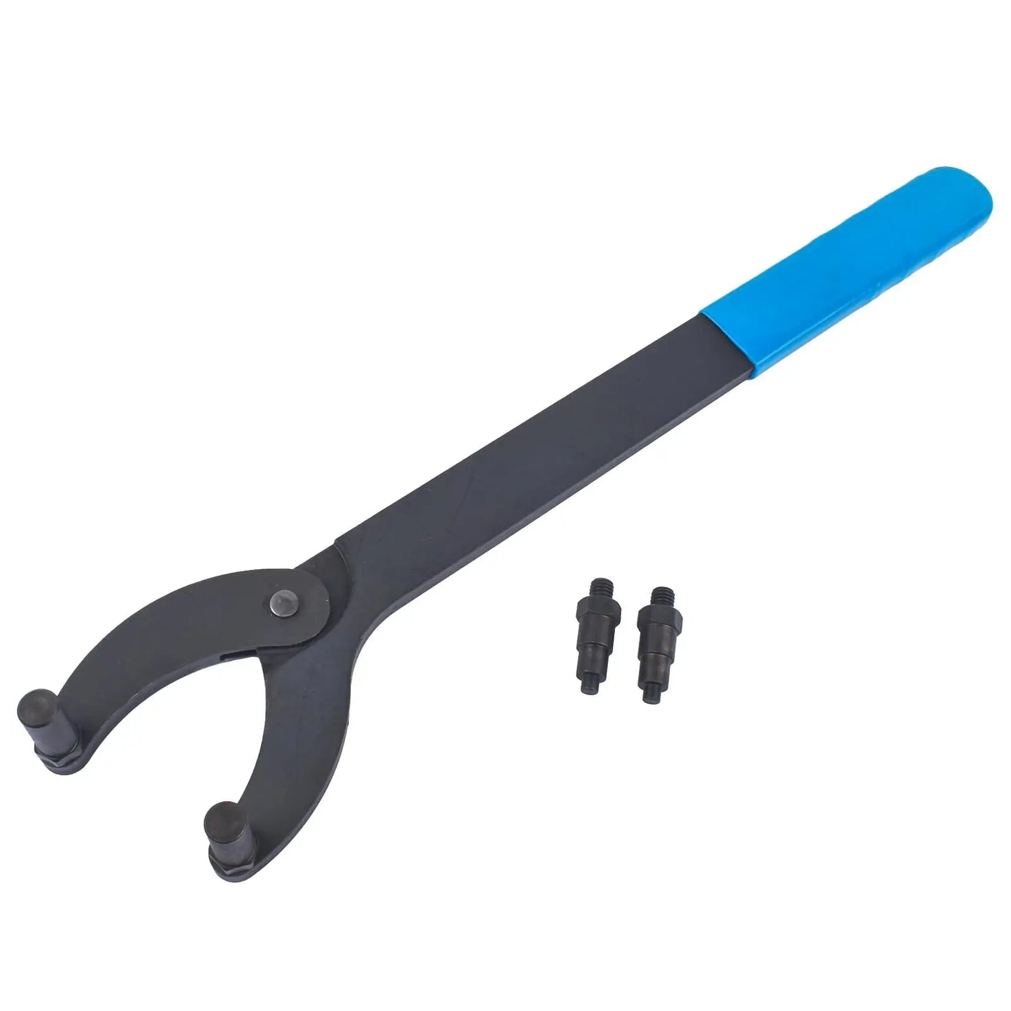 Niebiesko-czarny narzędzie do demontażu rdzenia zaworu z dwoma czarnymi rdzeniami pasujące do części ap01 timing locking sprocket wrench pulley holder tool belt dla mitsubishi t10172