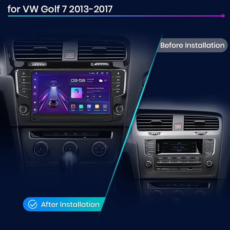 Radio 9 - calowe do Volkswagen Golf 7 od 2013 - 2017 – Bezprzewodowy CarPlay, Android Auto, GPS i Multimedia - Multigenus