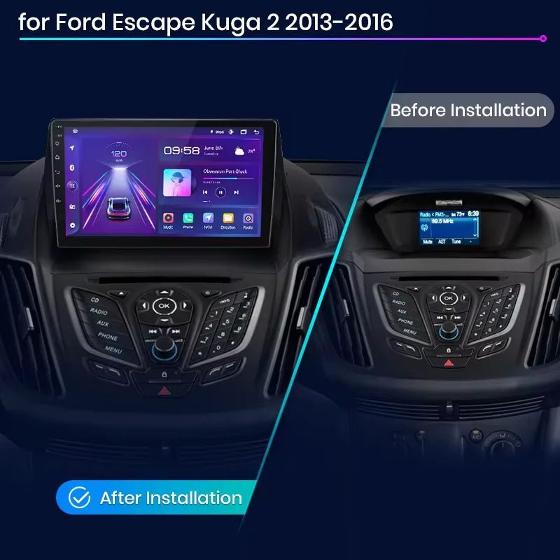 Radio Android Auto dla Ford Escape Kuga 2 C - MAX 2013 - 2016 CarPlay i Nawigacja GPS - Multigenus