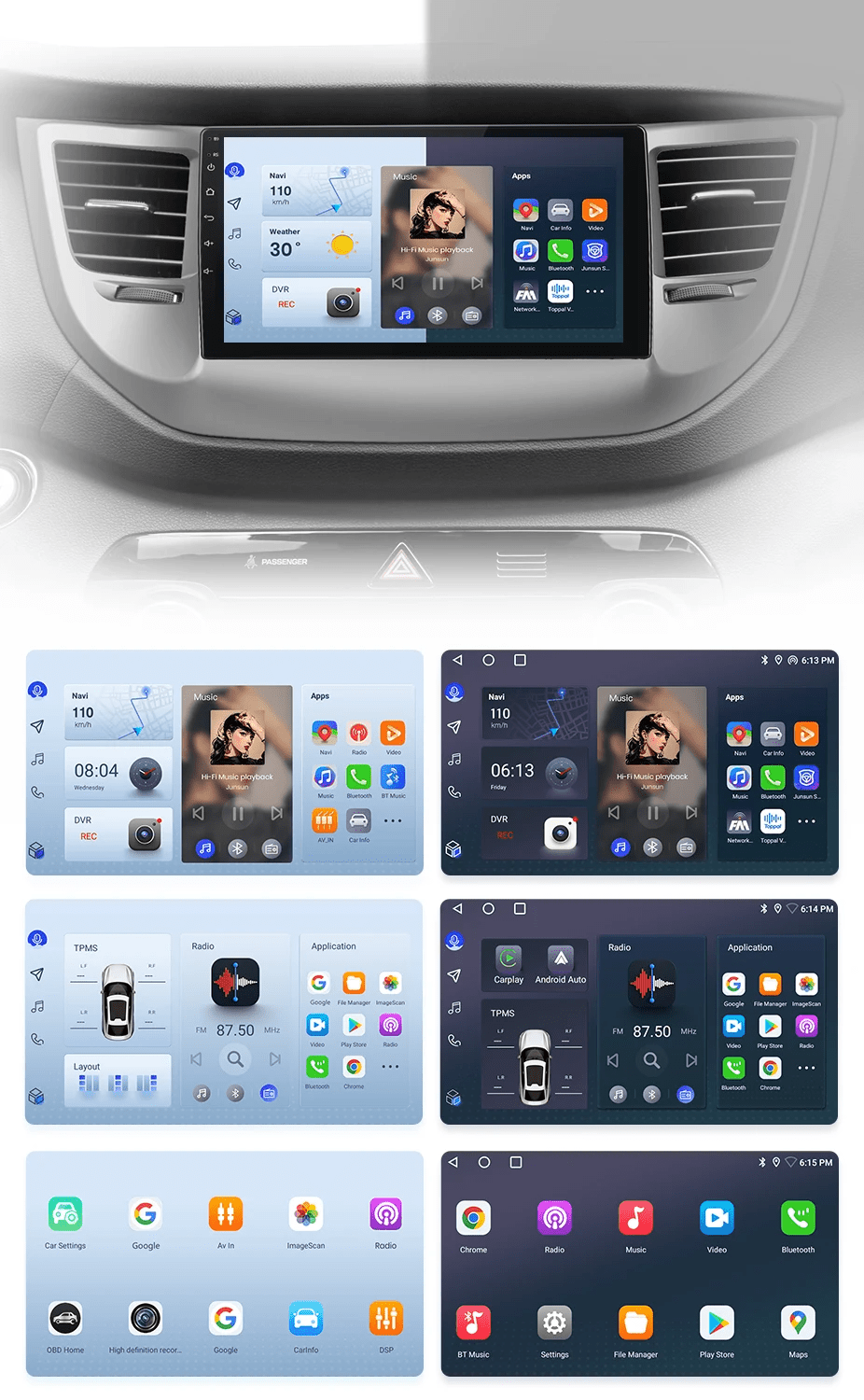 Radio Android Auto dla Hyundai IX35 Tucson 3 od 2015 - 2018 - Multigenus