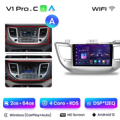 Radio Android Auto dla Hyundai IX35 Tucson 3 od 2015 - 2018 - Multigenus