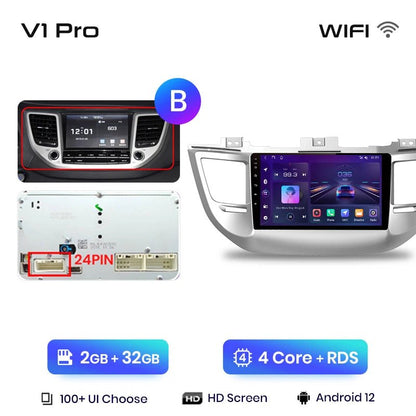 Radio Android Auto dla Hyundai IX35 Tucson 3 od 2015 - 2018 - Multigenus