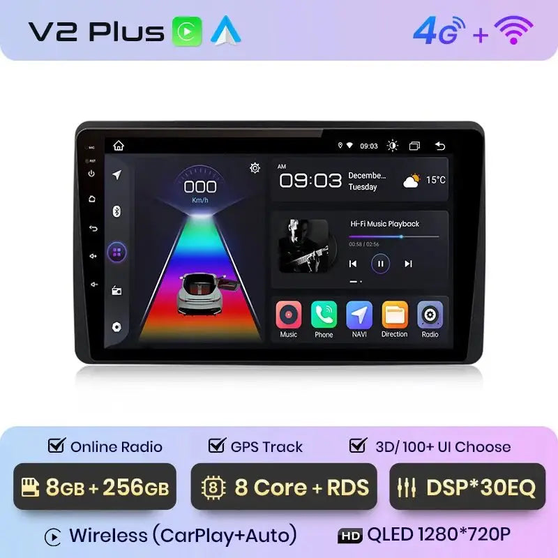 1Pro 4G Android Auto Radio Samochodowe dla Renault Duster/Dacia HM2/Arkana (2019 - 2021) z CarPlay i Systemem Multimedialnym GPS - Multigenus