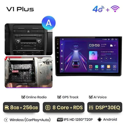 Radio nawigacja Audi A4 B6 B7 2000 - 2009 Carplay Android Auto - Multigenus