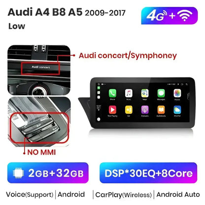 Radio nawigacja Audi A4 B8 A5 2009-2017 10.25“ CarPlay Android Auto - Multigenus