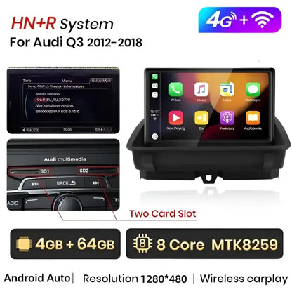 Radio nawigacja Audi Q3 2012-2018 DSP 1920*720P CarPlay Android Auto - Multigenus