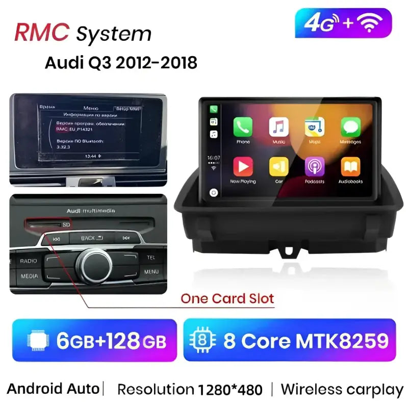 Radio nawigacja Audi Q3 2012-2018 DSP 1920*720P CarPlay Android Auto - Multigenus