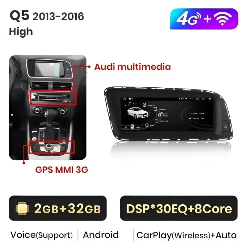 Radio nawigacja Audi Q5 2009-2016 CarPlay Android Auto - Multigenus