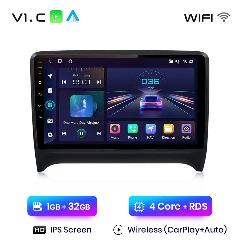 Radio samochodowe V1 Plus do Audi TT MK2 8J (2006 - 2014) - Bezprzewodowy CarPlay i Android Auto | Inteligentny system, brak DVD 2 - DIN - Multigenus