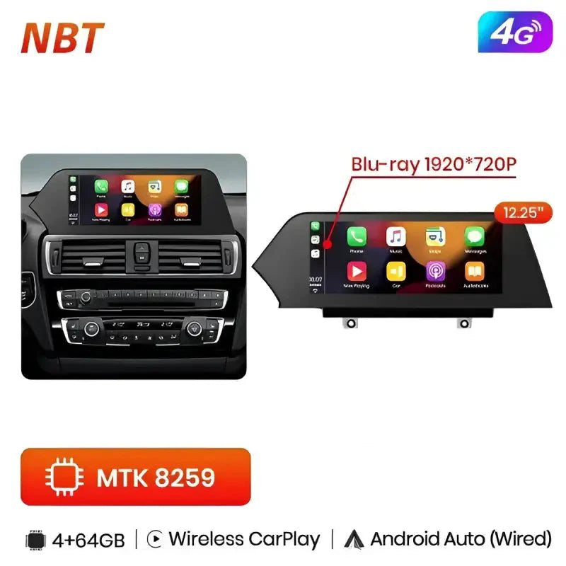 Radio nawigacja BMW 3/4 Serii F30 F31 F34 F32 F33 F36 CarPlay 1920*720 Android Auto - Multigenus