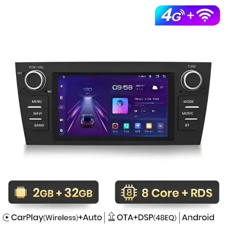 Radio nawigacja BMW 3 Serii E90 E91 E92 E93 Android Auto Carplay - Multigenus
