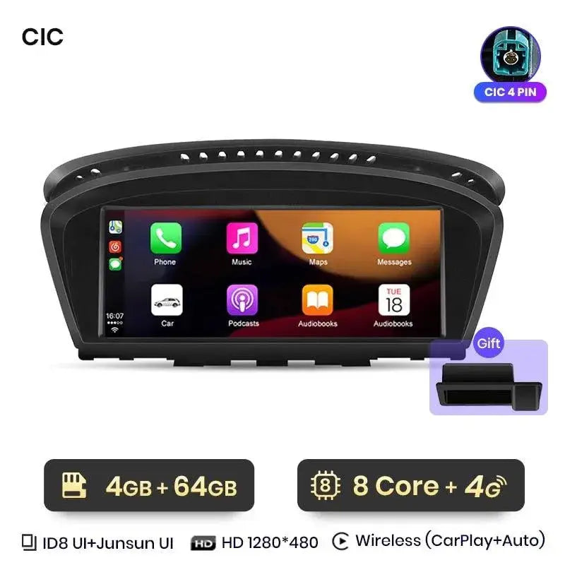 Radio nawigacja BMW 5 E60 E61 E63 E64 E90 E91 E92 GPS CarPlay Android Auto - Multigenus