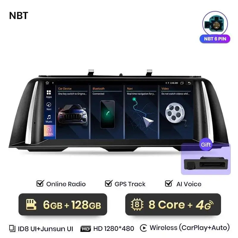 Radio nawigacja BMW 5 Serii F10 F11 2011-2017 CarPlay Android Auto - Multigenus