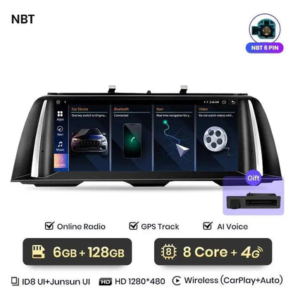 Radio nawigacja BMW 5 Serii F10 F11 2011-2017 CarPlay Android Auto - Multigenus