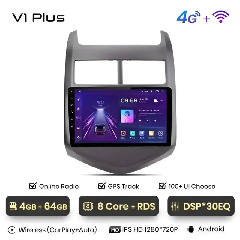 Radio nawigacja Chevrolet Aveo 2 2011-2013 Android Auto Carplay - Multigenus