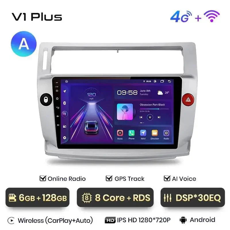 Radio nawigacja Citroen C4 2004 - 2009 Android Auto Carplay - Multigenus