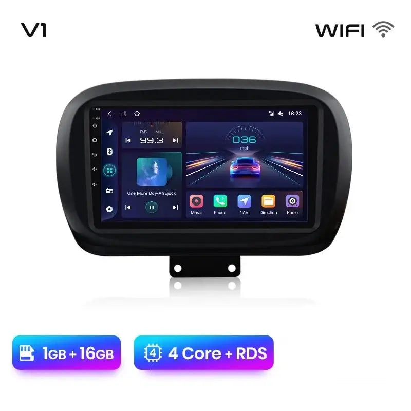 Plus Radio samochodowe do Fiata 500X 2014 - 2020 bezprzewodowy CarPlay Android Auto inteligentne systemy samochodowe - Multigenus