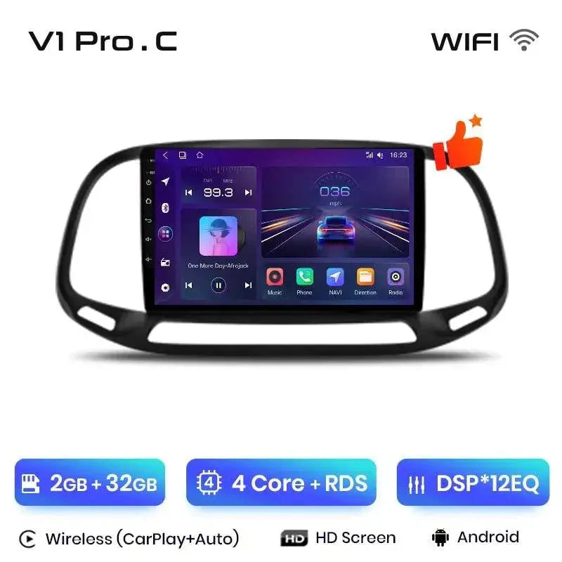 Radio nawigacja Fiat Doblo 2015 - 2019 Carplay Android Auto - Multigenus