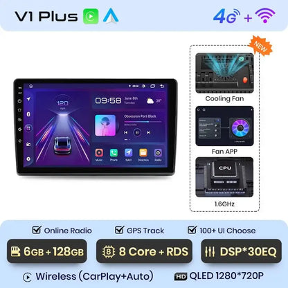 Radio samochodowe z bezprzewodowym CarPlay i Android Auto do Fiat Ducato, Peugeot Boxer 2, Citroen Jumper 2 (2006 - 2015) – Premium system multimedialny 2 DIN - Multigenus