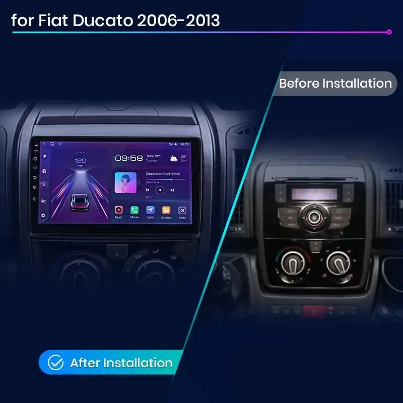 Radio samochodowe z bezprzewodowym CarPlay i Android Auto do Fiat Ducato, Peugeot Boxer 2, Citroen Jumper 2 (2006 - 2015) – Premium system multimedialny 2 DIN - Multigenus