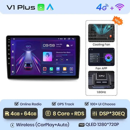 Radio samochodowe z bezprzewodowym CarPlay i Android Auto do Fiat Ducato, Peugeot Boxer 2, Citroen Jumper 2 (2006 - 2015) – Premium system multimedialny 2 DIN - Multigenus