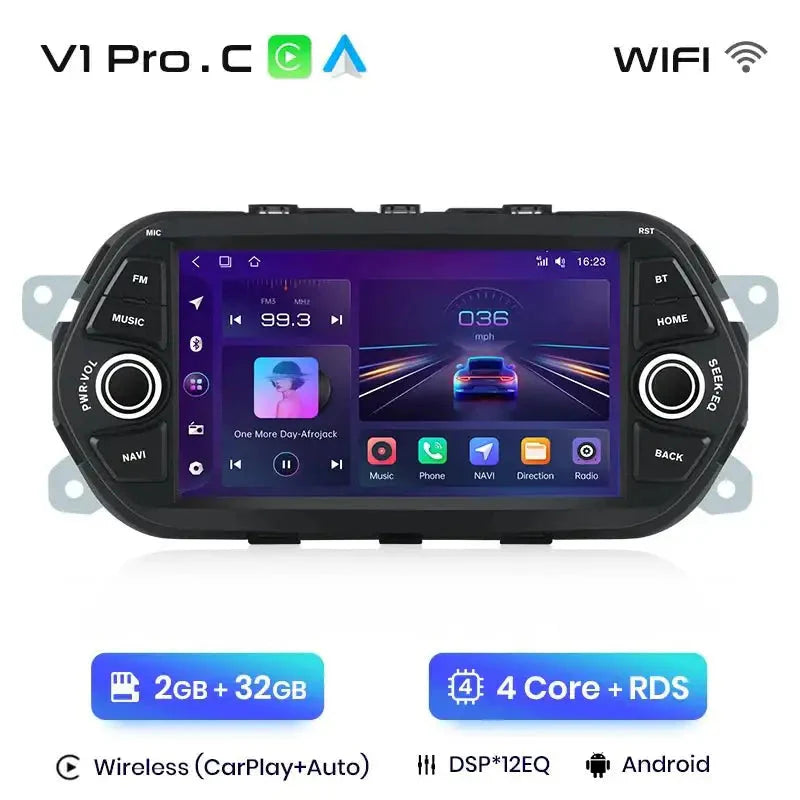 Inteligentne Radio Android Auto z CarPlay dla Fiat Tipo Egea (2015 - 2017) - 2DIN System Multimedialny GPS - Multigenus