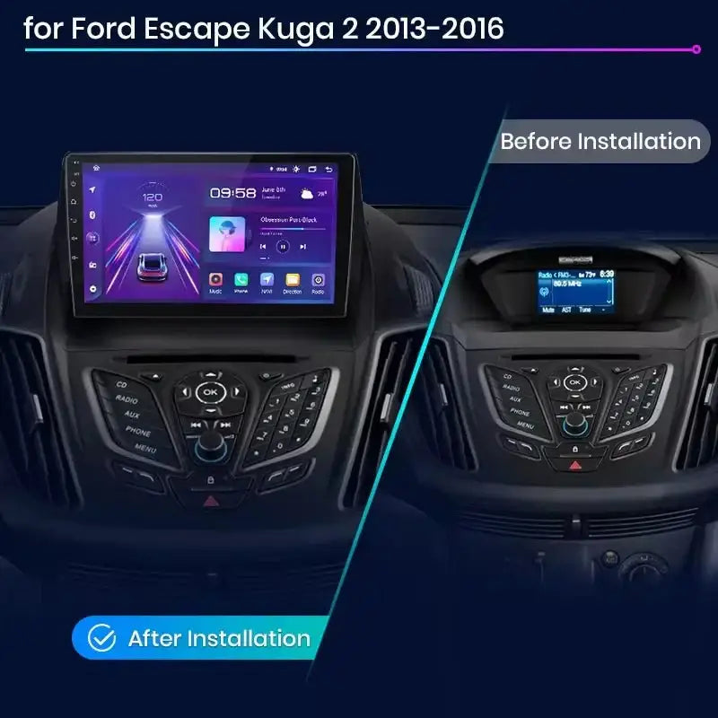Radio Android Auto dla Ford Escape Kuga 2 C - MAX 2013 - 2016 CarPlay i Nawigacja GPS - Multigenus