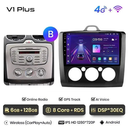 Radio nawigacja Ford Focus 2 Mk2 2004- 2011 CarPlay Android Auto - Multigenus