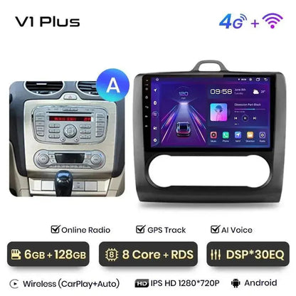 Radio nawigacja Ford Focus 2 Mk2 2004- 2011 CarPlay Android Auto - Multigenus