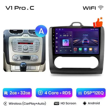 Radio nawigacja Ford Focus 2 Mk2 2004- 2011 CarPlay Android Auto - Multigenus