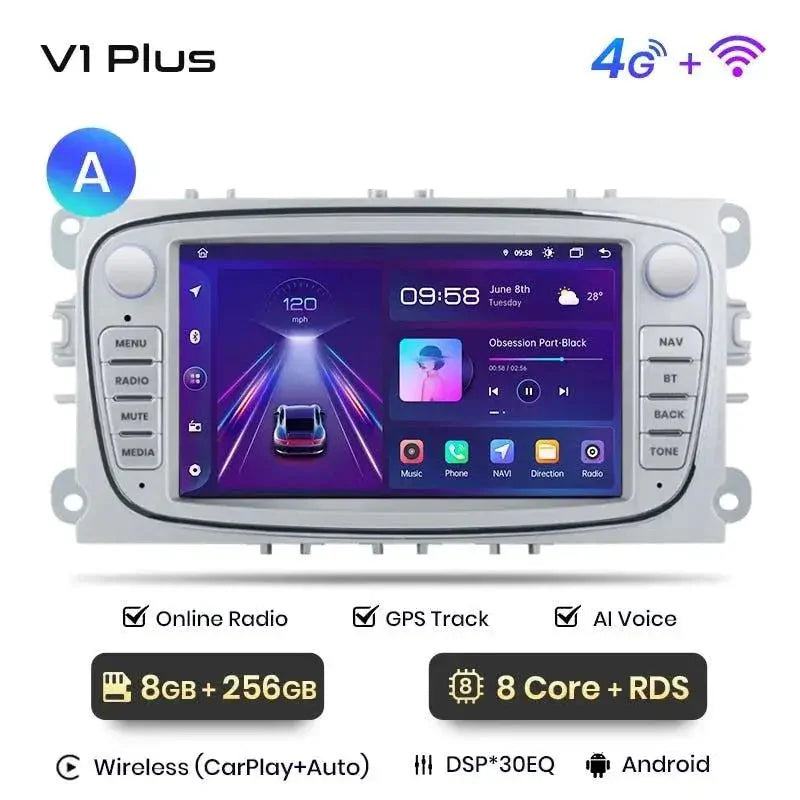 Radio nawigacja Ford Focus S-Max Mondeo Galaxy C-Max Kuga Android Carplay - Multigenus