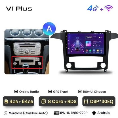 Radio nawigacja Ford S-MAX 2007-2015 Android Auto Carplay - Multigenus