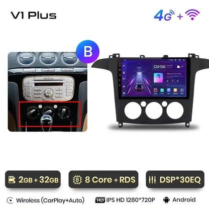 Radio nawigacja Ford S-MAX 2007-2015 Android Auto Carplay - Multigenus