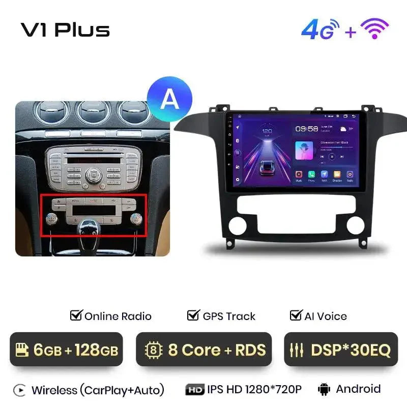 Radio nawigacja Ford S-MAX 2007-2015 Android Auto Carplay - Multigenus