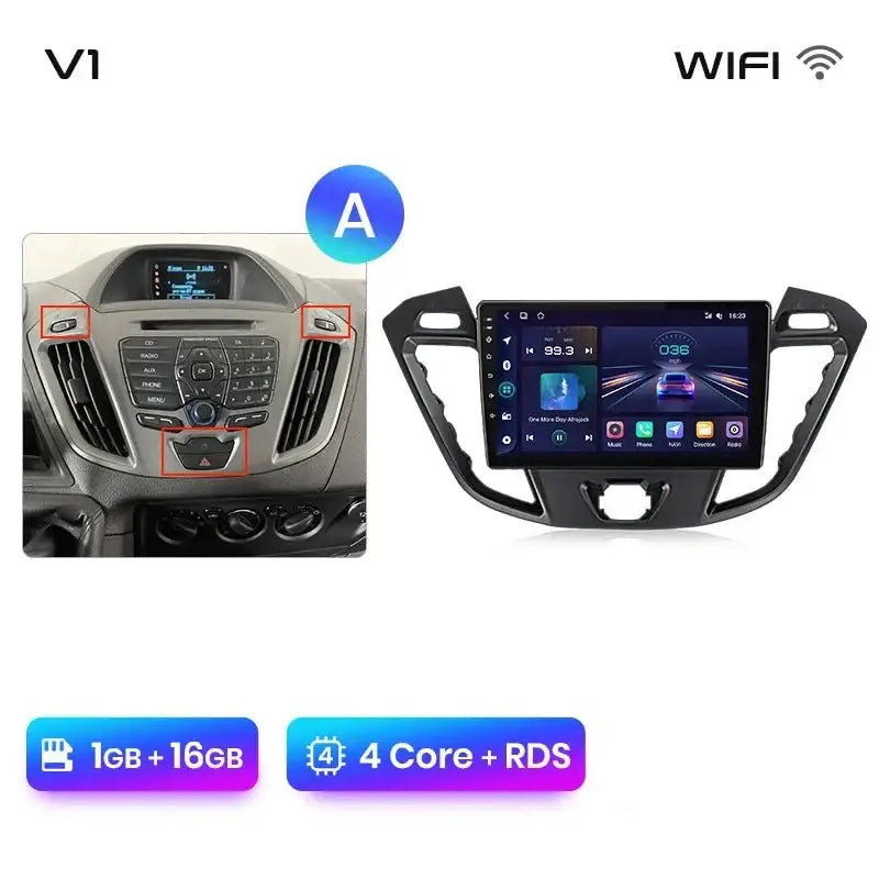 4G Bezprzewodowy CarPlay i Android Auto 2DIN Multimedia GPS Radio do Ford Transit Custom/Tourneo 2013 - 2021 - Multigenus