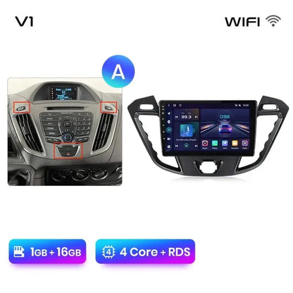 4G Bezprzewodowy CarPlay i Android Auto 2DIN Multimedia GPS Radio do Ford Transit Custom/Tourneo 2013 - 2021 - Multigenus