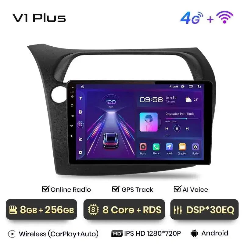 Radio nawigacja Honda Civic Hatchback 2005-2011 Android Auto CarPlay - Multigenus