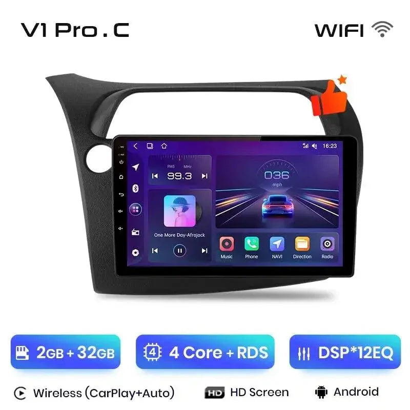 Radio nawigacja Honda Civic Hatchback 2005-2011 Android Auto CarPlay - Multigenus