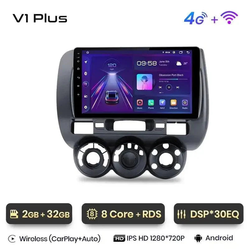 Radio nawigacja Honda Fit Jazz City 2002 2003-2007 Android Auto Carplay - Multigenus